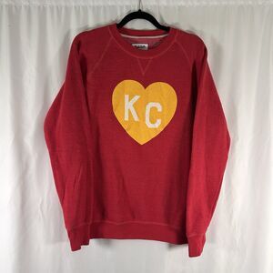 Charlie Hustle Kansas City KC Sweater Women's Medium Red Fleece Lined Made USA